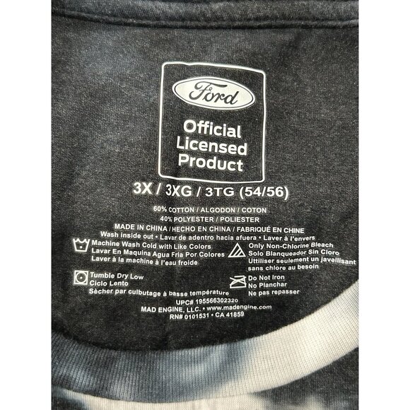 Ford NWT Licensed Mustang Night Scene Tie-Dye T-Shirt Sz 3X - Picture 6 of 9